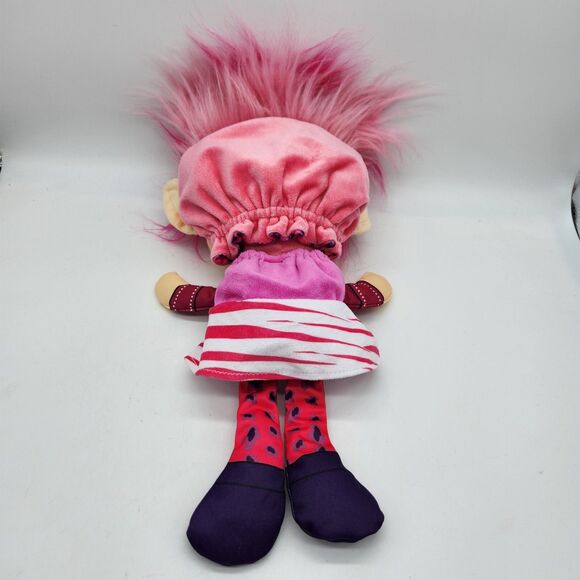 Flip Zee Trolls Pretty in Pink 2-in-1 Reversible Plush Doll Soft Cuddly Fleece - Picture 4 of 11